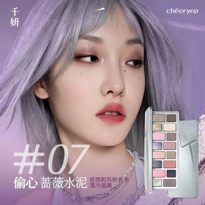 Qianyan Cheeryep Nuova Palette Ombretti 16 Colori Qianyan Glitter Camaleonte Opaco Perlescente Flash Plate Qian Yan Cowherd Sequins