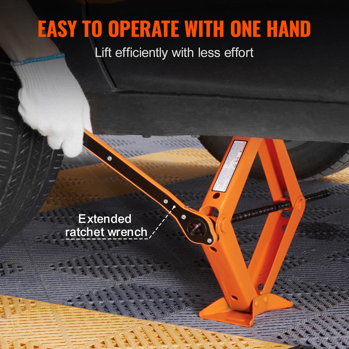 SucceBuy Scissor Jack 2.5 Ton Scissor Car Jack 3.7 "-17.1" Gamma di sollevamento Scissor Lift Jack Portatile Pneumatico per Auto Camion SUV