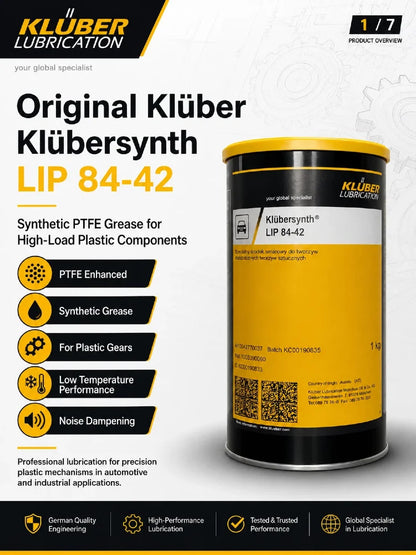 Grasso Sintetico PTFE Kluber Klübersynth LIP 84-42 per Ingranaggi in Plastica ad Alto Carico, Attuatori e Guide a Bassa Temperatura
