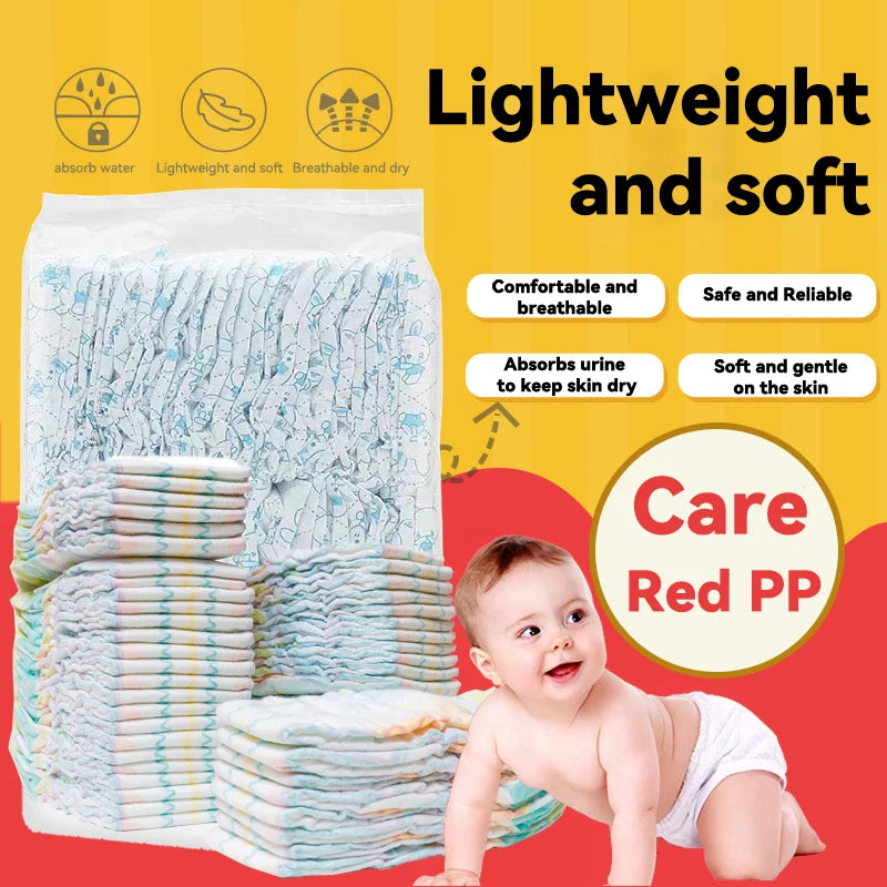 50 pezzi di pannolini usa e getta per neonati di varie dimensioni, pannolini per l'allattamento, pannolini per bambini leggeri e sottili, traspiranti e altamente assorbenti