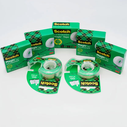 Nastro Adesivo Invisibile Originale 3M Scotch 810 con Dispenser e Rotolo di Ricambio 19mmx33m per Ufficio e Scuola