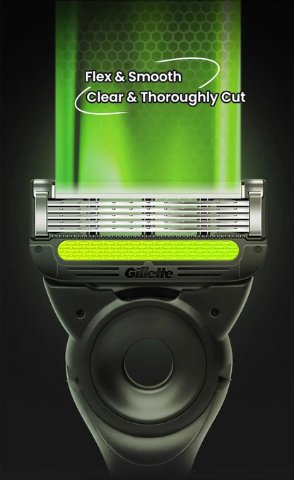Gillette Labs Razor Aurora Series Flexdisc Rasoio da barba con lama a induzione a 5 strati per uomo con supporto