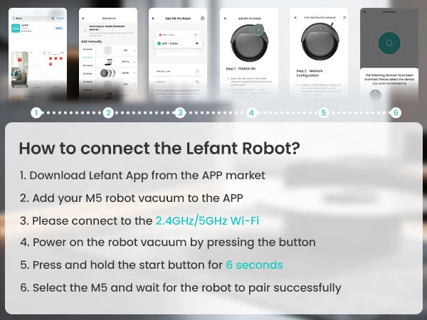 Lefant M5 Aspirapolvere Robot e Lavapavimenti Aspirazione 18000Pa Stazione di Svuotamento Automatico Rulli Autopulenti Navigazione Laser dToF Pulitore Pavimenti Intelligente