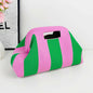 Nuova borsa intrecciata traforata a righe, borsa a mano in maglia, versatile borsa portatile per cosmetici