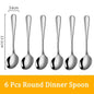 Set di posate da 24 pezzi in acciaio inossidabile, set di stoviglie, cucchiaio e forchetta, coltello, forchetta, cucchiaio da dessert, cucchiaio da tè