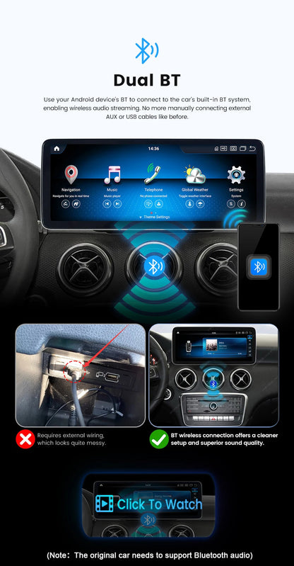 MEKEDE 10.25/12.3” QLED Snapdragon 4G Wireless CarPlay Auto per Mercedes Benz Classe C W205 S205 2014-2018 Lettore multimediale per auto