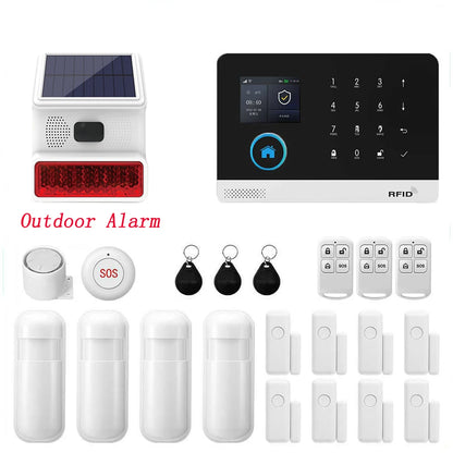 Sistema di Allarme PGST per Casa, Allarme di Sicurezza WIFI Antifurto con Sensore di Movimento per Porte, Compatibile con Tuya e Alexa
