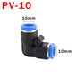 10PCS Raccordo rapido pneumatico PV Gomito da 90 gradi in plastica 4mm 6mm 8mm 10mm Parti dell'aria Tubo Push In Water Connettore rapido