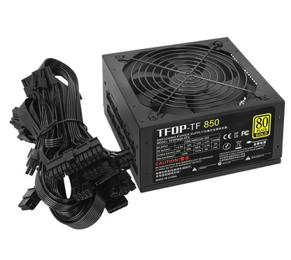 Alimentatore oro 850w 80 Plus 110V/220V Sorgente PC PFC attivo modulare completa per alimentatore per computer da gioco Alimentatore video