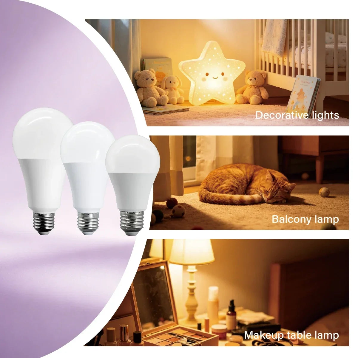 Lampadina LED Dimmerabile E27 10W 15W 20W AC 220V 3000K-6500K 0-100 Dimmerabile, Lampada a Tono Naturale per Balcone, Sala da Pranzo, Ingresso