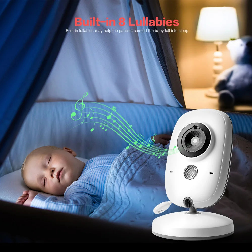 VB603 Video Baby Monitor 2.4G Wireless con LCD da 3.2 pollici Audio bidirezionale Conversazione Visione notturna Telecamera di sicurezza di sorveglianza Babysitter