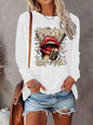 T-shirt da donna in 100% puro cotone, ideale per la primavera e l’autunno, comoda, casual, a maniche lunghe, con stampa grafica a tema parigino e scollo rotondo.