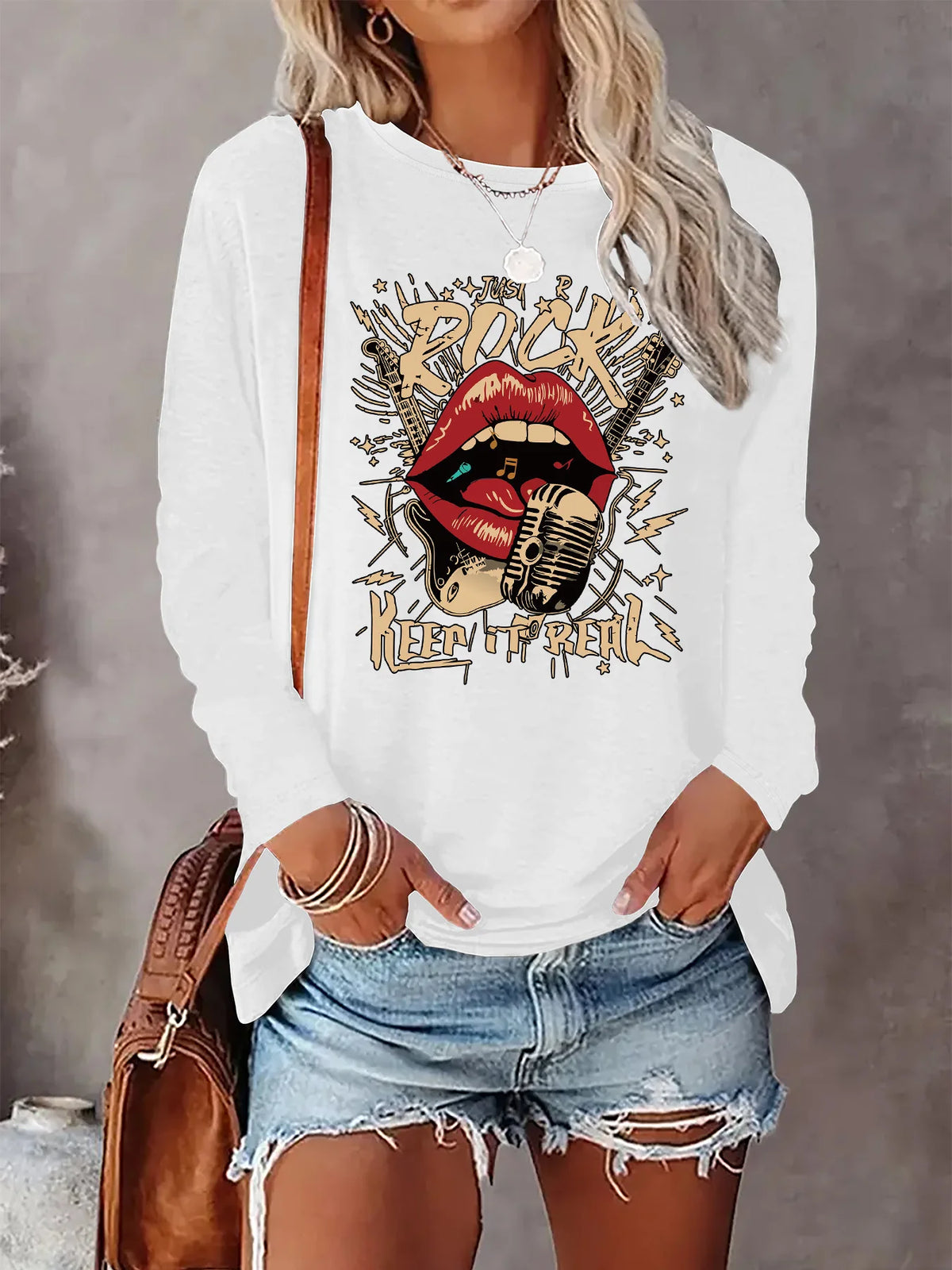 T-shirt da donna in 100% puro cotone, ideale per la primavera e l’autunno, comoda, casual, a maniche lunghe, con stampa grafica a tema parigino e scollo rotondo.