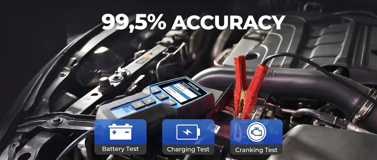 TOPDON BT200 Tester batteria portatile Strumenti di test di avviamento di ricarica per auto 12V Monitor batteria diagnostica automobilistica 100-2000CCA