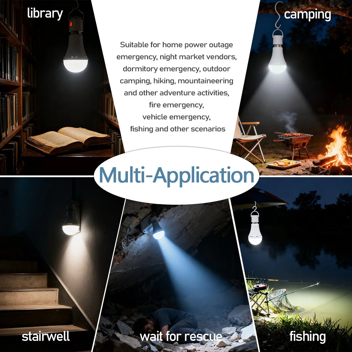 1-10 pezzi lampadina a LED ricaricabile AC100-240V E27 7W 9W 12W lampadina di emergenza per energia domestica campeggio esterno portico lampade da giardino
