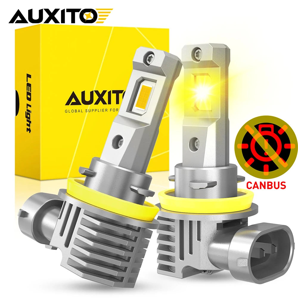 AUXITO 2 pz CANBUS H8 H11 LED fendinebbia lampadine H9 H16JP 9005 HB3 9006 HB4 3000K ambra giallo Led Daytime Running Driving Lamp
