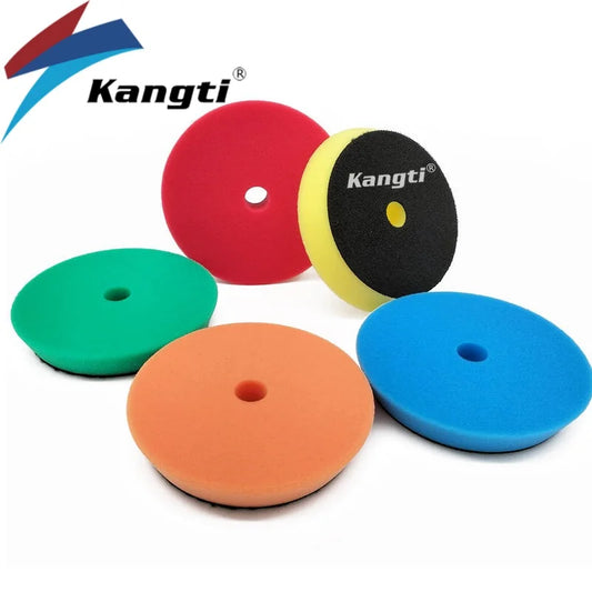 Kit di tamponi per lucidatura auto Kangti 5/6 pollici, set di tamponi in spugna di lana autoadesivi per lucidatura e ceratura, per lucidatrice e trapano per auto