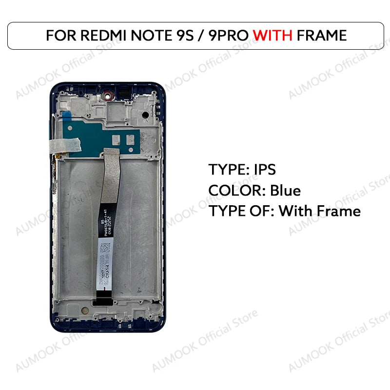6.67 "Display LCD Per Xiaomi Redmi Nota 9S Nota 9 Pro Touch Screen Digitizer Assembly M2003J6A1G M2003J6B2G Parti di Ricambio