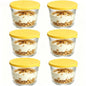Set di 4/6 Piccole Ciotole in Vetro con Coperchio, Contenitori Impilabili in Vetro Trasparente a Righe per Dessert, Budini, Salse, Salse Piccanti, Noci, Avena, Caramelle, Dolciumi