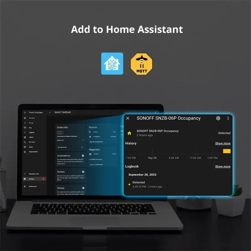 SONOFF SNZB 06P Zigbee Sensore di presenza umana Rilevatore di SNZB-06P Rilevamento della luce di movimento Automazione domestica intelligente Funziona con Alexa Google