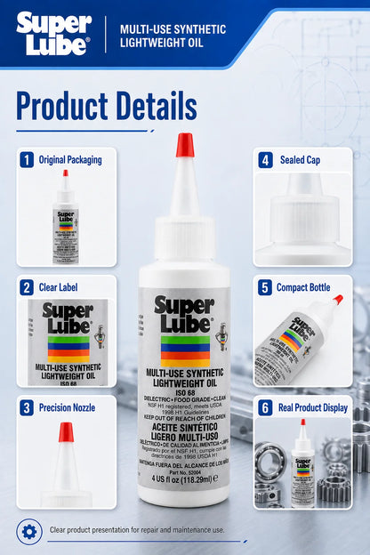 Super Lube 52004 Olio Sintetico Leggero ISO 68 Lubrificante Multiuso per Stampanti 3D, Cuscinetti e Guide