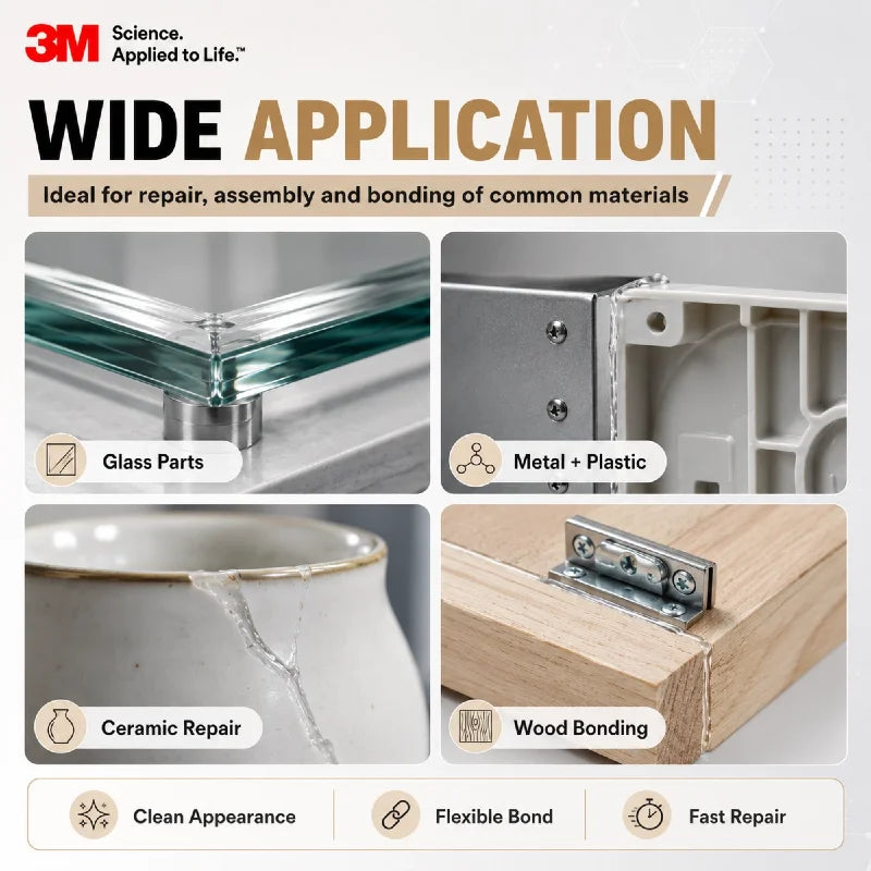 Adesivo Epossidico Trasparente Originale 3M DP105 Scotch-Weld, Colla Strutturale Flessibile a Presa Rapida per Metallo, Vetro, Plastica, 48,5ml