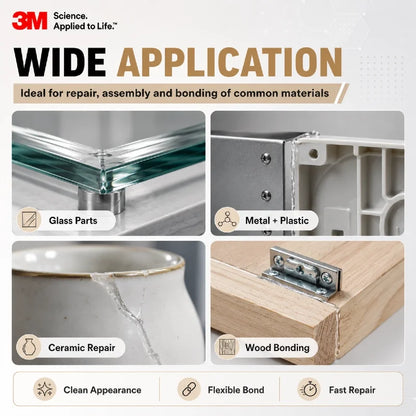 Adesivo Epossidico Trasparente Originale 3M DP105 Scotch-Weld, Colla Strutturale Flessibile a Presa Rapida per Metallo, Vetro, Plastica, 48,5ml