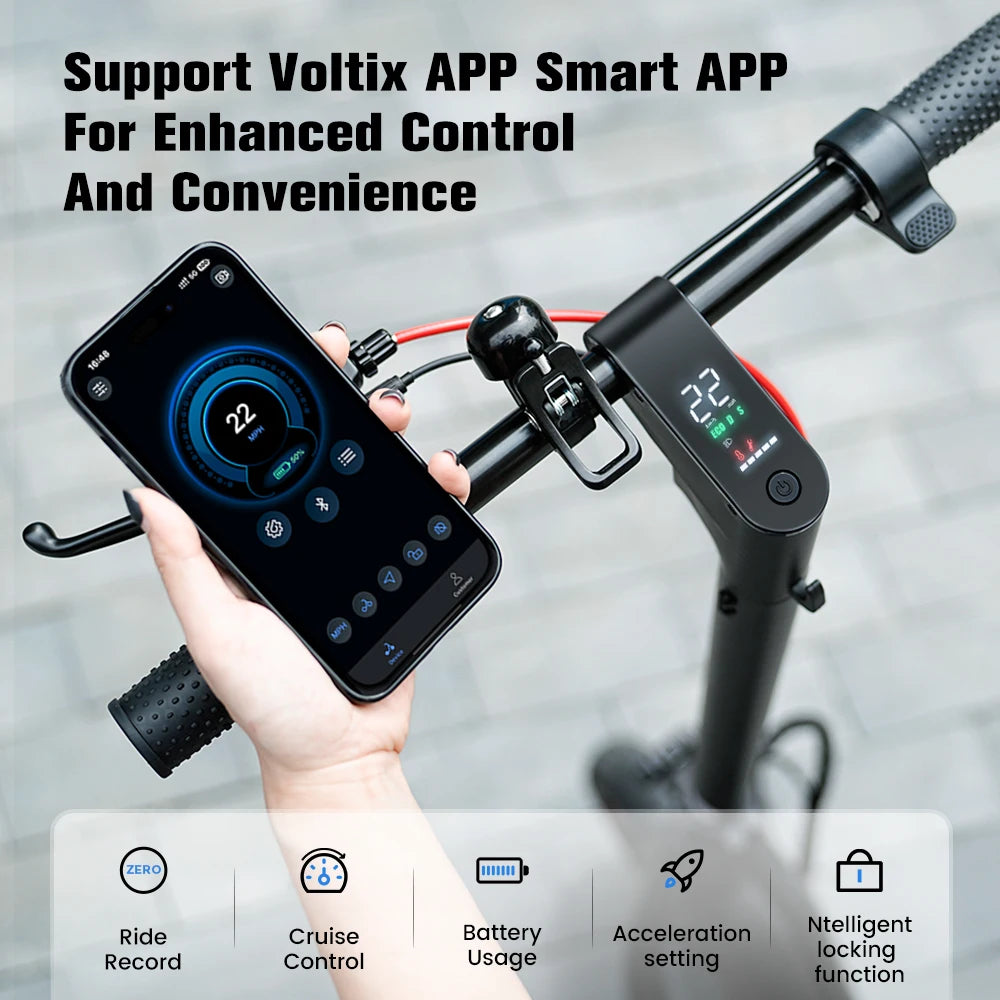 IScooter W6 Monopattino Elettrico per Adulti 10 Pollici 36V 10.5Ah Supporto App Voltix Autonomia Massima 30km Monopattini Elettrici Urbani