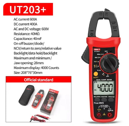 UNI-T Pinza amperometrica UT201 UT202 UT202A UT203 UT204 Plus Tester digitale Voltmetro professionale Pinza Amperometro Multitester elettrico