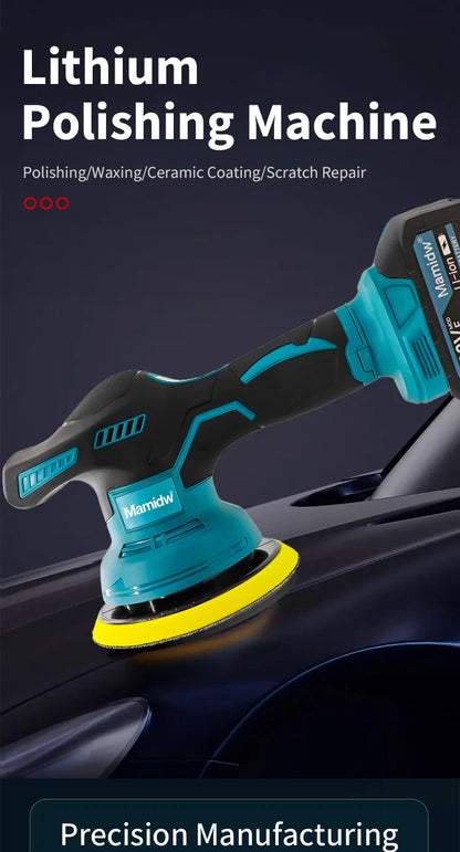 Lucidatrice Senza Fili Mamidw, 8 Velocità Variabili Max 5000 Giri/min, Lucidatrice Portatile per Auto con Platorello Autoadesivo, 4 Tamponi Lucidanti per Dettagli Auto, Ceratura e Lucidatura, Compatibile con Batteria Makita