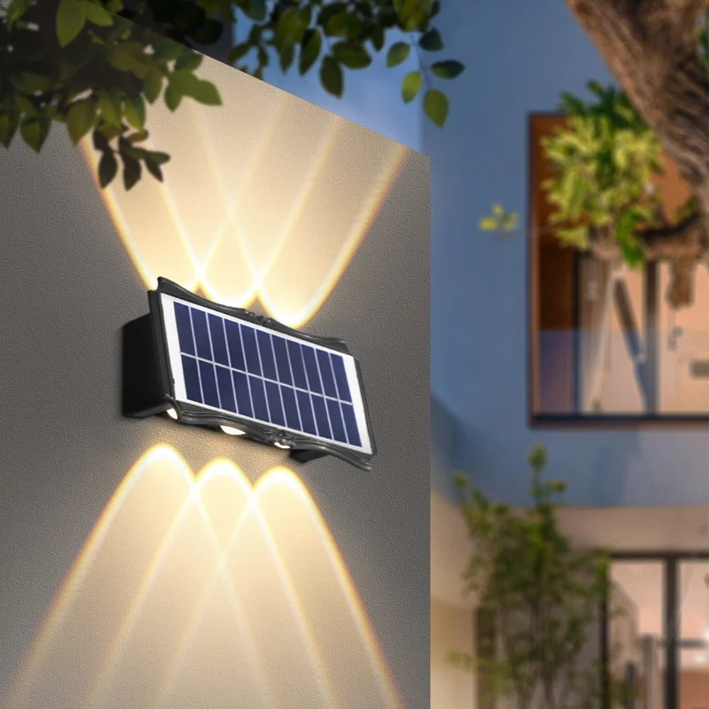 3 pezzi/1 pezzo Lampada da parete solare per cortile, strada, impermeabile, lampada da giardino esterna, decorazione solare per la casa, illuminazione da parete a LED per esterni