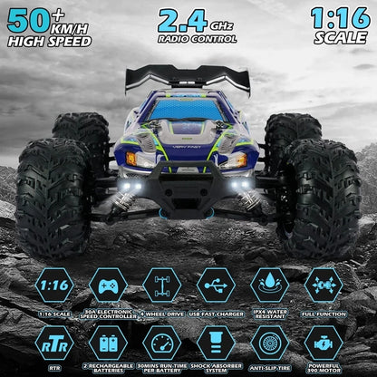 Auto radiocomandata Oike 4WD, fuoristrada 4x4, buggy ad alta velocità, camion super brushless, 50 o 80 km/h, auto da corsa con drift veloce, giocattolo, regalo