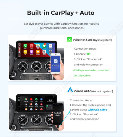 2026 Nuovo Android 15 128GB ROM Autoradio Wireless CarPlay Auto Multimedia per Mercedes Classe E W212 S212 2009-2015 Sistema NTG4.0 NTG4.5 NTG5.0 Lettore Video 4K Monitor Telecamera