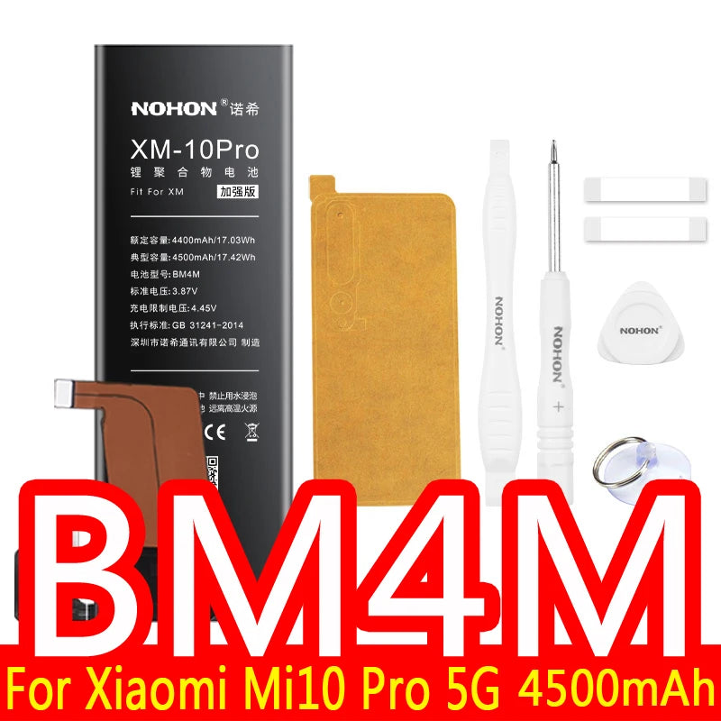 NOHON Batteria Per Xiaomi Mi 10 9 8 11T Pro 10T 11 Lite 12 12S 12X 13 6 5 MAX MIX 4 3 2 2S BM4R BM53 BM55 BM58 BM59 BP42 Batteria