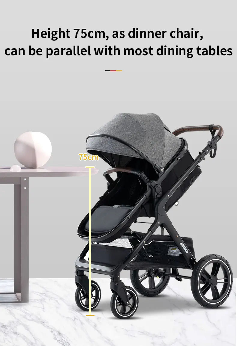Nuovo passeggino di lusso 3 in 1 carrozzina da viaggio portatile pieghevole carrozzina alta paesaggio telaio in alluminio passeggino neonato