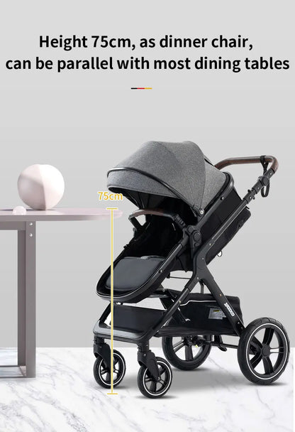 Nuovo passeggino di lusso 3 in 1 carrozzina da viaggio portatile pieghevole carrozzina alta paesaggio telaio in alluminio passeggino neonato