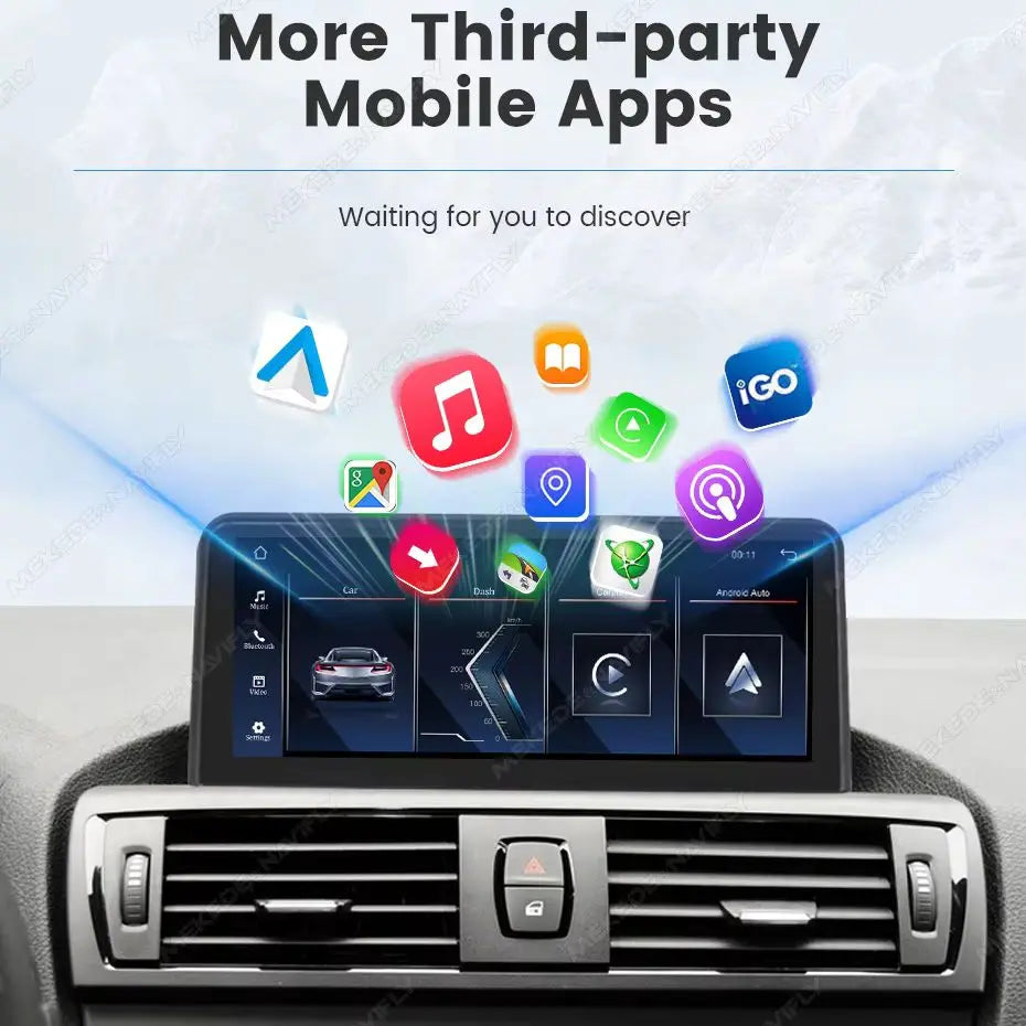 MEKEDE Sistema di Navigazione GPS Multimediale Wireless CarPlay Android Auto da 8,8 Pollici per BMW Serie 3/5 E60 E61 E63 E64 E90 E91 E92 E93 Schermo QLED Lettore Video 4K Autoradio