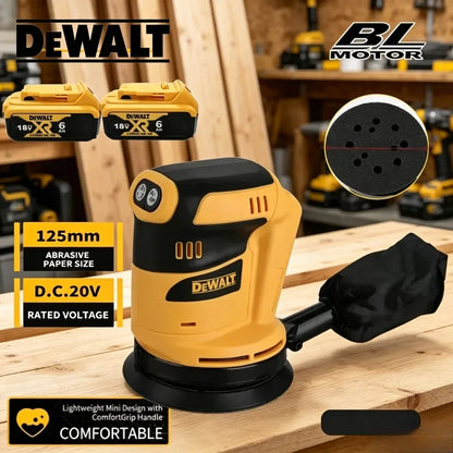Levigatrice orbitale DEWALT per impieghi gravosi, velocità variabile e sistema di raccolta polvere, strumento ideale per officine e cantieri per la lucidatura del legno