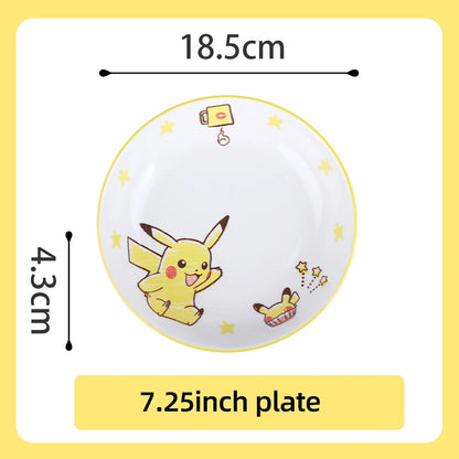 Set di Stoviglie in Ceramica Pokemon Autorizzato SHUNXIANG, Piatti con Motivi Cartoon, Set da Cena, Adatto al Microonde, per Casa, Ciotole