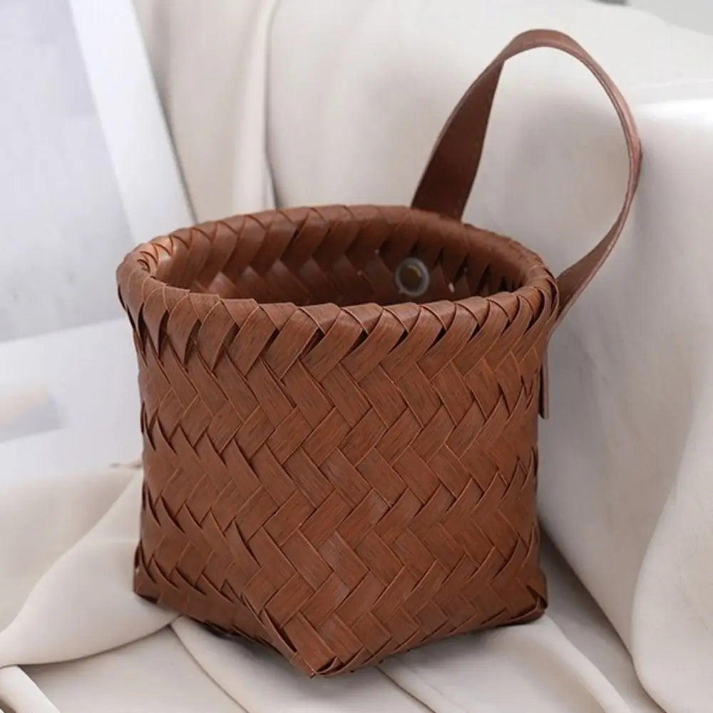 Cesto da parete in plastica, decorativo, intrecciato a mano, per conservare verdure e frutta, contenitore salvaspazio per uova e frutta.
