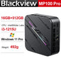 Mini PC aziendale Blackview MP100 Pro, Windows 11 Pro, due opzioni di processore Intel 12ª generazione i3-1215U / i5-12450H, 16GB RAM DDR4, SSD M.2 NVMe 512GB, WiFi 6, uscita video 4K UHD, chip di sicurezza TPM 2.0, pi