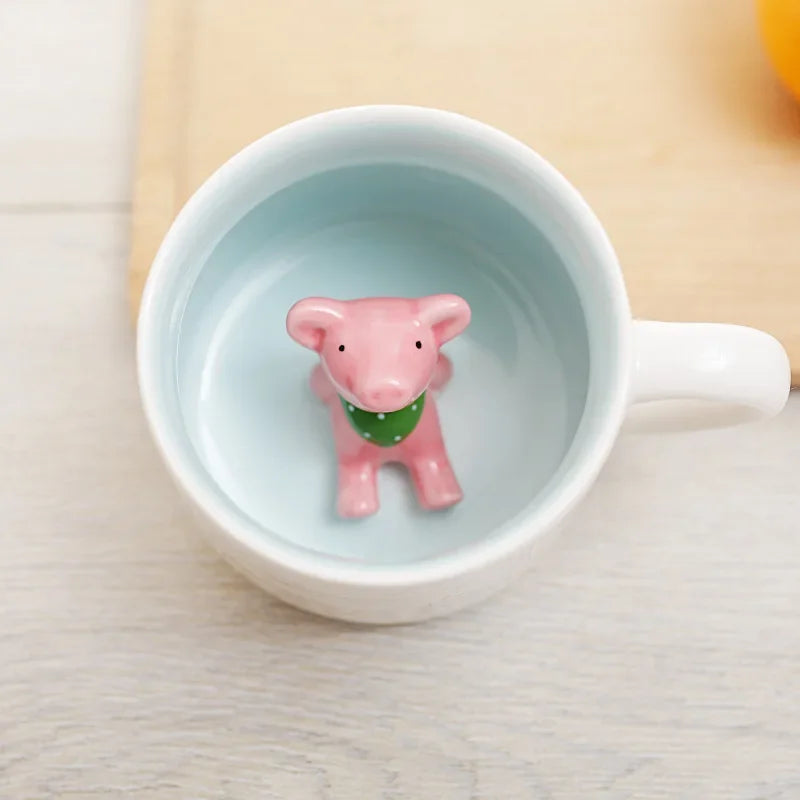 Tazze in ceramica da 400 ml Creativo simpatico cartone animato Stereo Animale Tazze da caffè al latte Coppia tazze di acqua potabile per la casa