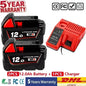 Batteria sostitutiva da 18 V 12,0 Ah, compatibile Milwaukee M18 - Batteria ricaricabile agli ioni di litio 21700 a 15 celle Modello M18 - 48-11-1815