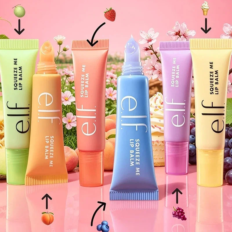 Balsamo labbra lucido alla frutta Hot Elf, set da 2 pezzi, gusto bubblegum-ciliegia, mango, anguria, lucidalabbra a lunga tenuta, idratante, cosmetici per la cura delle labbra