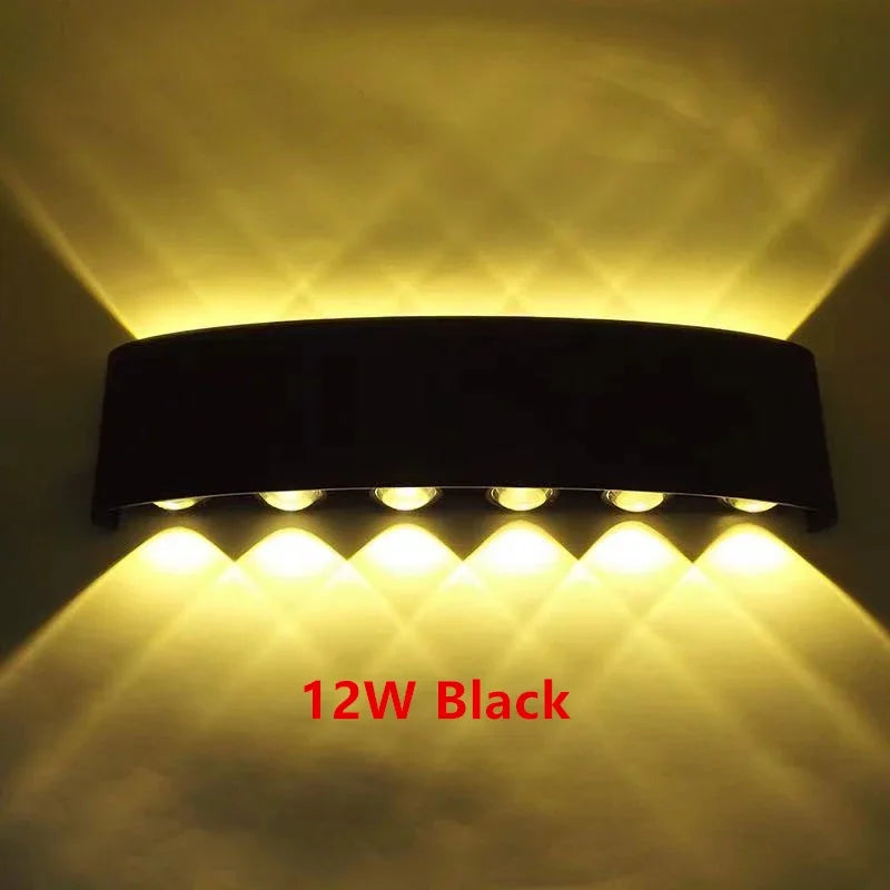 Lampada da parete a LED IP65 AC86-265V/DC12V-24V Illuminazione da giardino impermeabile per esterni Lampada da parete per scale per camera da letto interna in alluminio