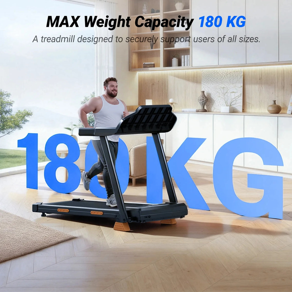 LONTEK SF20 Tapis roulant pieghevole con tre schermi più ampi e supporto, inclinazione del 15% e velocità massima di 12 km/h, 12 programmi preimpostati, capacità di carico di 180 kg