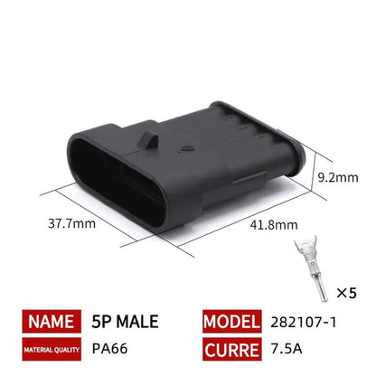 20/50/100 Set 1.5 Serie AMP Automobile Connettori 1/2/3/4/5/6 Pin Super Sigillo Impermeabile Cavo Elettrico connettore PA66 Nylon