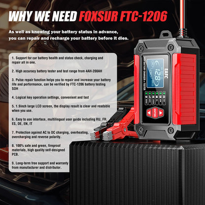 Nuovo 2in1 Smart Caricabatteria per auto Tester del sistema Analizzatore batteria per auto moto per batterie al litio LiFePo4 al piombo acido AGM GEL