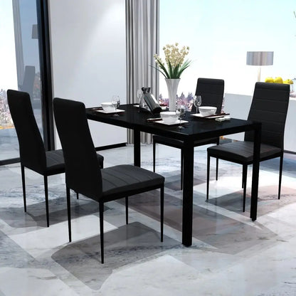 Set di 4 sedie per sala da pranzo, per soggiorno, cucina, sala da pranzo, sedie da cucina imbottite, pelle PU, con gambe in metallo