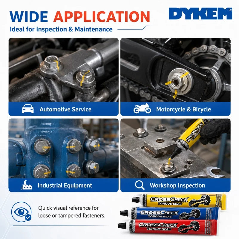 Sigillo di controllo a coppia DYKEM Cross Check 1oz, pasta indicatrice antimanomissione per bulloni e dadi, vernice di marcatura anti-allentamento per elementi di fissaggio
